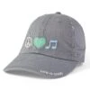 Adult Unisex Peace Love Music Sunwashed Chill Cap