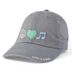 Adult Unisex Peace Love Music Sunwashed Chill Cap