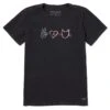 Women's Peace Love Cat Short Sleeve Crusher Tee