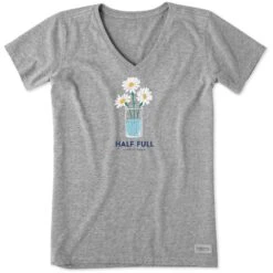 Women's Half Full Daisy Trio Short Sleeve Vee
