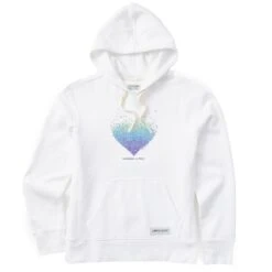 Women's Kindness Is Free Evaporating Heart Simply True Fleece Hoodie