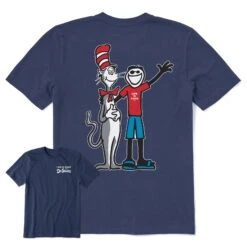 Men's Jake & The Cat In The Hat Short Sleeve Crusher Tee