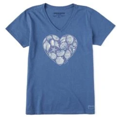 Women's Shell Heart Short Sleeve Vee -LIFE IS GOOD SHOP 98780 1 6c246b95 3526 4141 a4c4 25c516138242